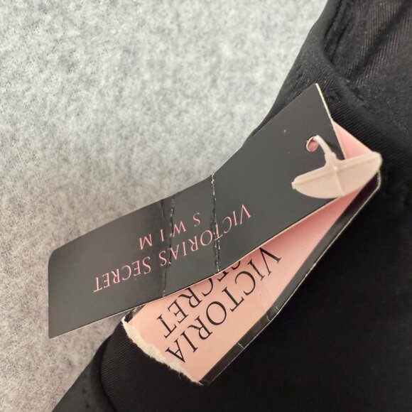 Victorias Secret Swim Black Bikini Top Size XL Adjustable Back Closure Sleek VS - Picture 4 of 5